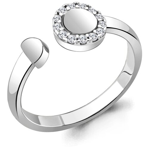 фото Серебряное кольцо aquamarine а68676а с фианитом diamant-online