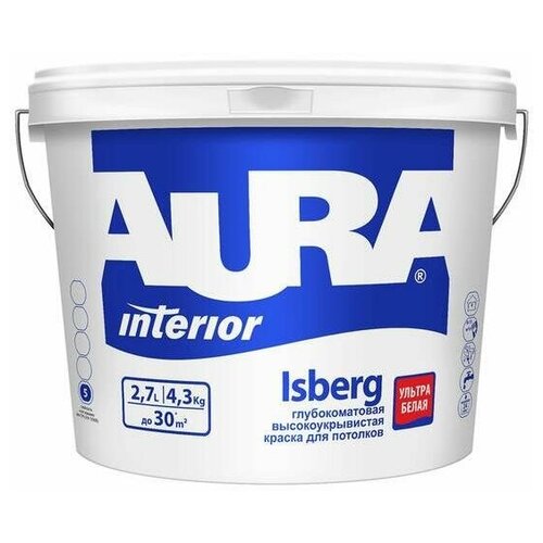 Краска белая AURA Interior Isberg ASP001 2.7 л краска aura isberg