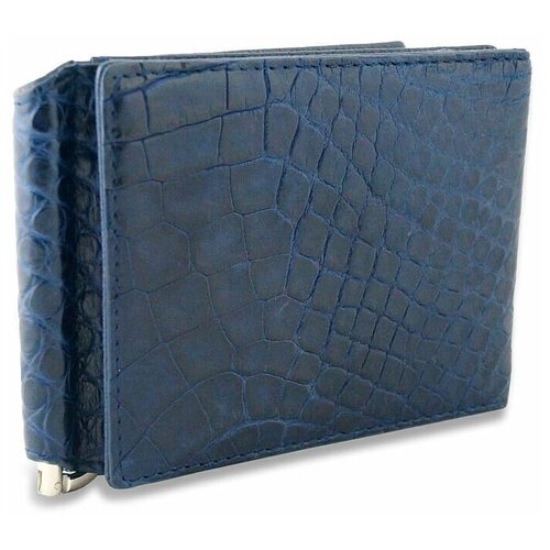 фото Двухсторонний зажим для денег exotic leather из кожи аллигатора navy blue