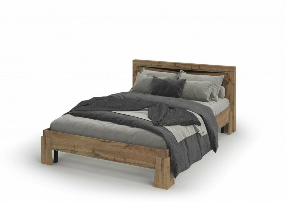 фото Кровать основание настил Стендмебель Паола КР 704 (150х84,4х212см) дуб крафт золото