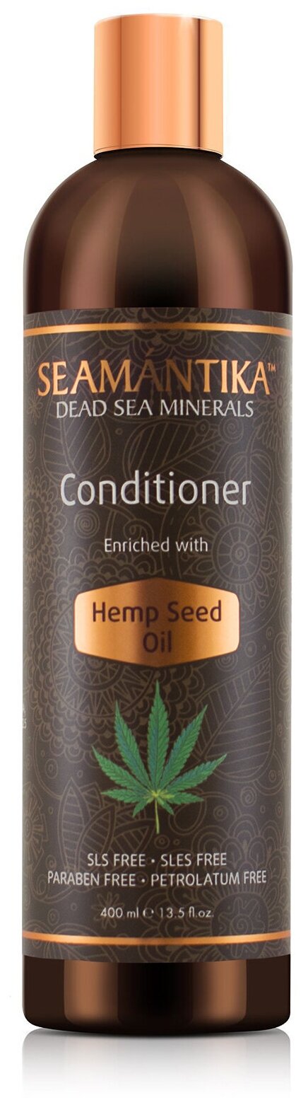 SEAMANTIKA Кондиционер минеральный для волос с конопляным маслом Hemp Seed Oil (для всех типов волос) 400 мл.