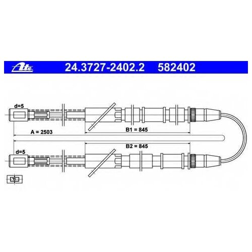 Трос стояночного тормоза ВАЗ 2101-07 /L=2503mm ATE 24.3727-2402.2