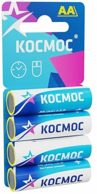 Элемент питания солевой AA/R6 4хBL (блист.4шт) космос KOCR64BL