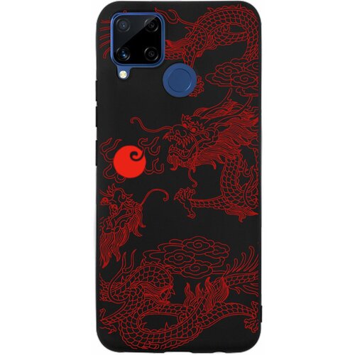 Силиконовый чехол Mcover для Realme C15 с рисунком Японский дракон янь / аниме силиконовый чехол mcover для xiaomi redmi 9a с рисунком японский дракон янь аниме