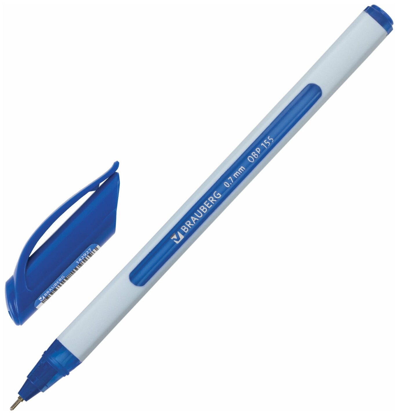Ручка шариковая масляная BRAUBERG "Extra Glide Soft White" синяя узел 07 мм линия письма 035 мм 142927