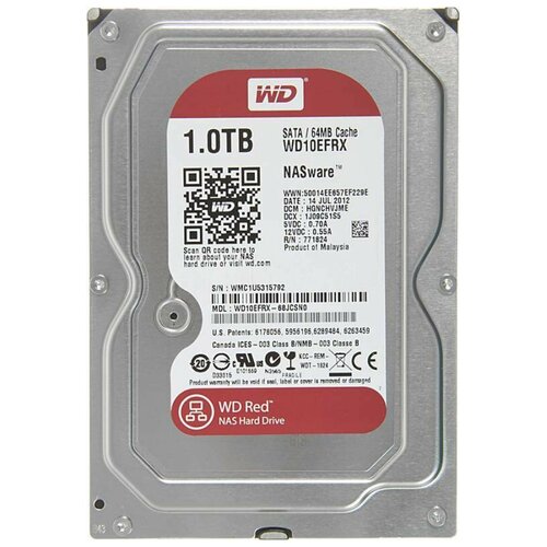 Жесткий диск WD Original SATA-III 1Tb WD10EFRX Red 64Mb 35 1059000₽