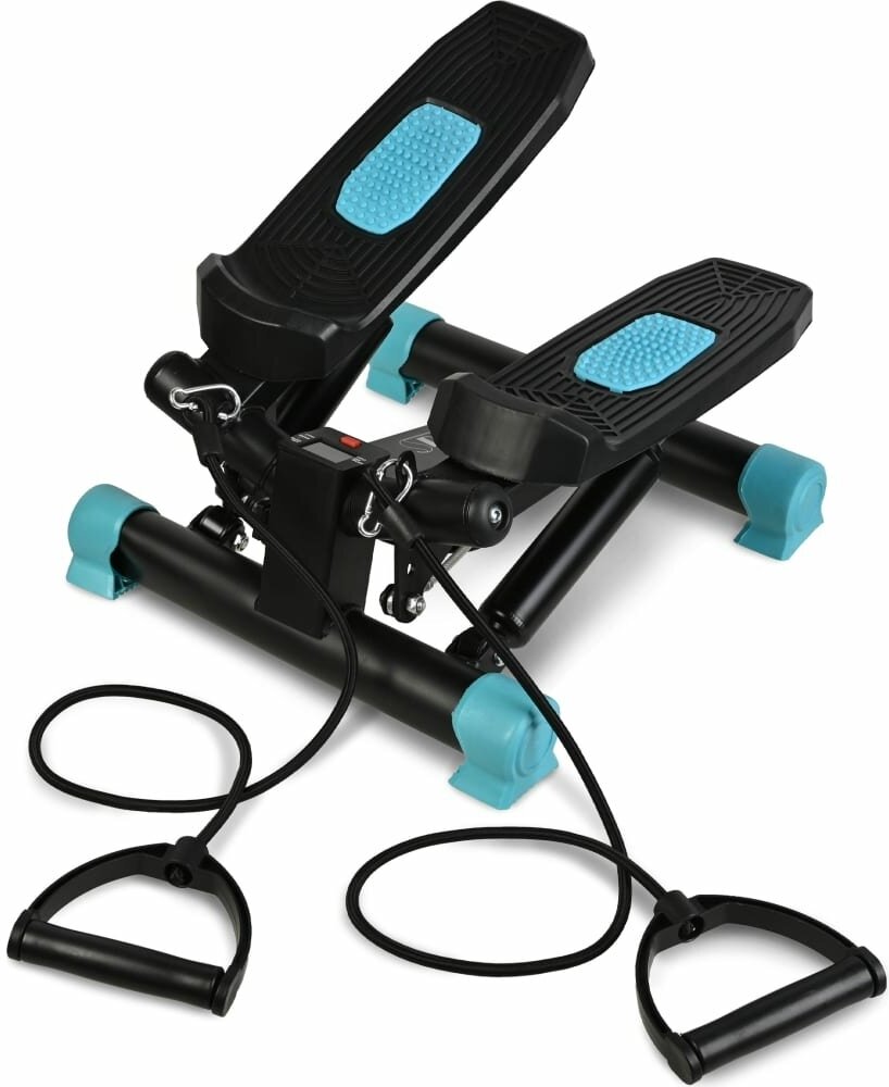 Мини-степпер поворотный с эспандерами PLANTA FD-STEP-002, домашний кардиотренажёр для похудения, для ног, бедер, ягодиц