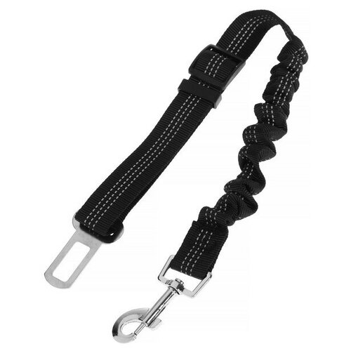 Автомобильный поводок с креплением в замок безопасности 50-75 см черный 538₽