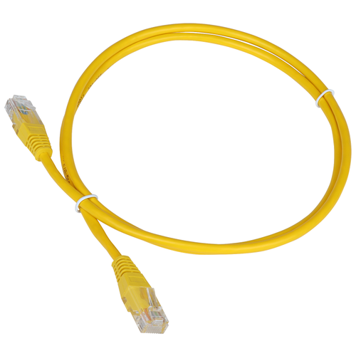 Патч-корд TWT TWT-45-45 RJ-45 (m) - RJ-45 (m) CAT5e U/UTP, 1 м, 1 шт., желтый кабель патч корд u utp 5e кат 1м twt twt 45 45 1 0 yl rj45 rj45 4 пары желтый
