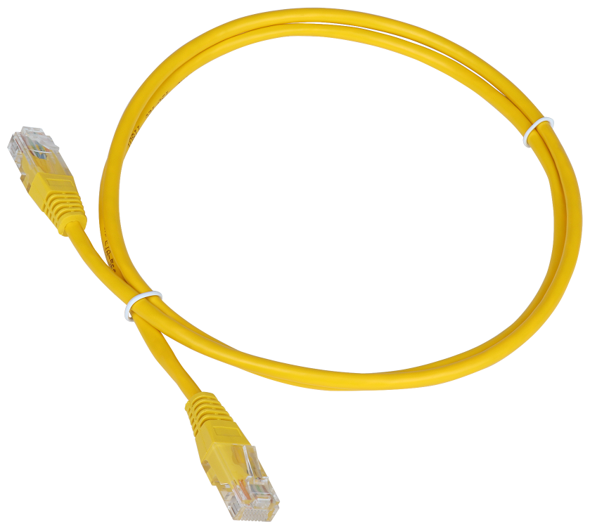 Патч-корд RJ45 - RJ45, 4 пары, UTP, категория 5е, 0.15 м, желтый, TWT-45-45-0.15-YL