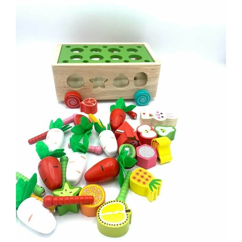 Морковная полянка на колёсиках каталка сортер червячки 1499₽