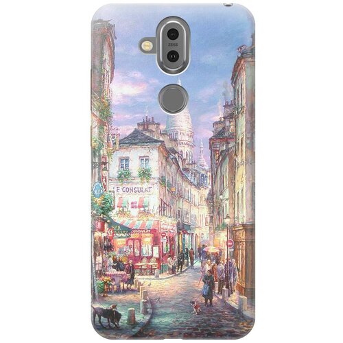 фото Re:pa накладка transparent для nokia 8.1 с принтом "пейзаж монмартра"