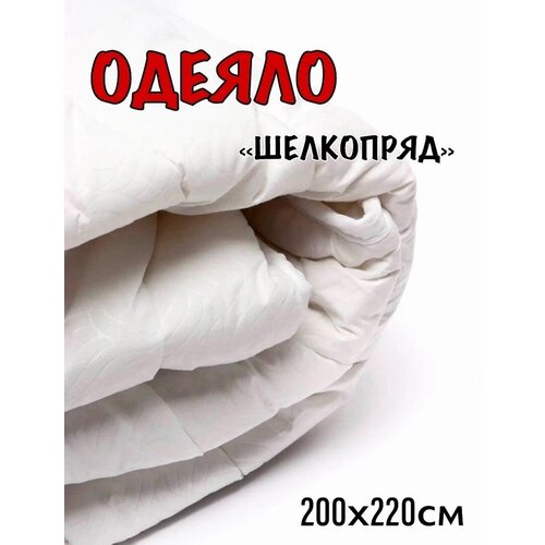Одеяло евро классическое белое 200х220 см стандарт, гипоалергенное с наполнителем шелкопряд, всесезонное для всей семьи, для дома и дачи