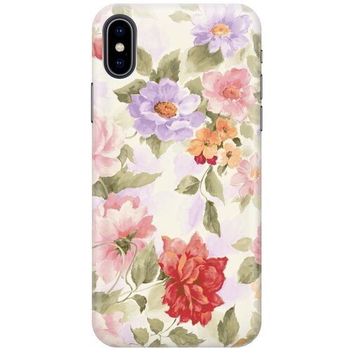 фото Gosso ультратонкий силиконовый чехол-накладка для apple iphone xs / x с принтом "нежные цветы"
