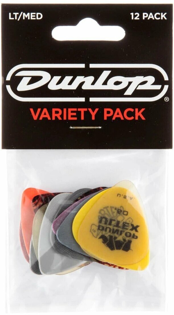 Медиаторы для гитары, набор из 12 штук, Dunlop PVP101 Guitar LT/MED Pick Variety Pack, Dunlop (Данлоп)