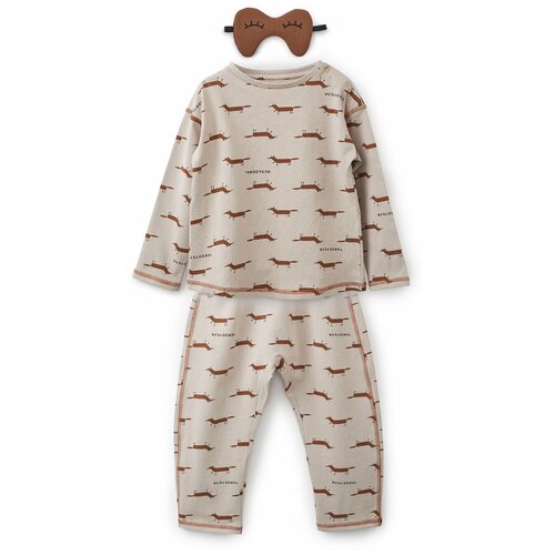 фото "88081, пижама happy baby детская, комплект: брюки, джемпер, повязка на голову, beige, 98"