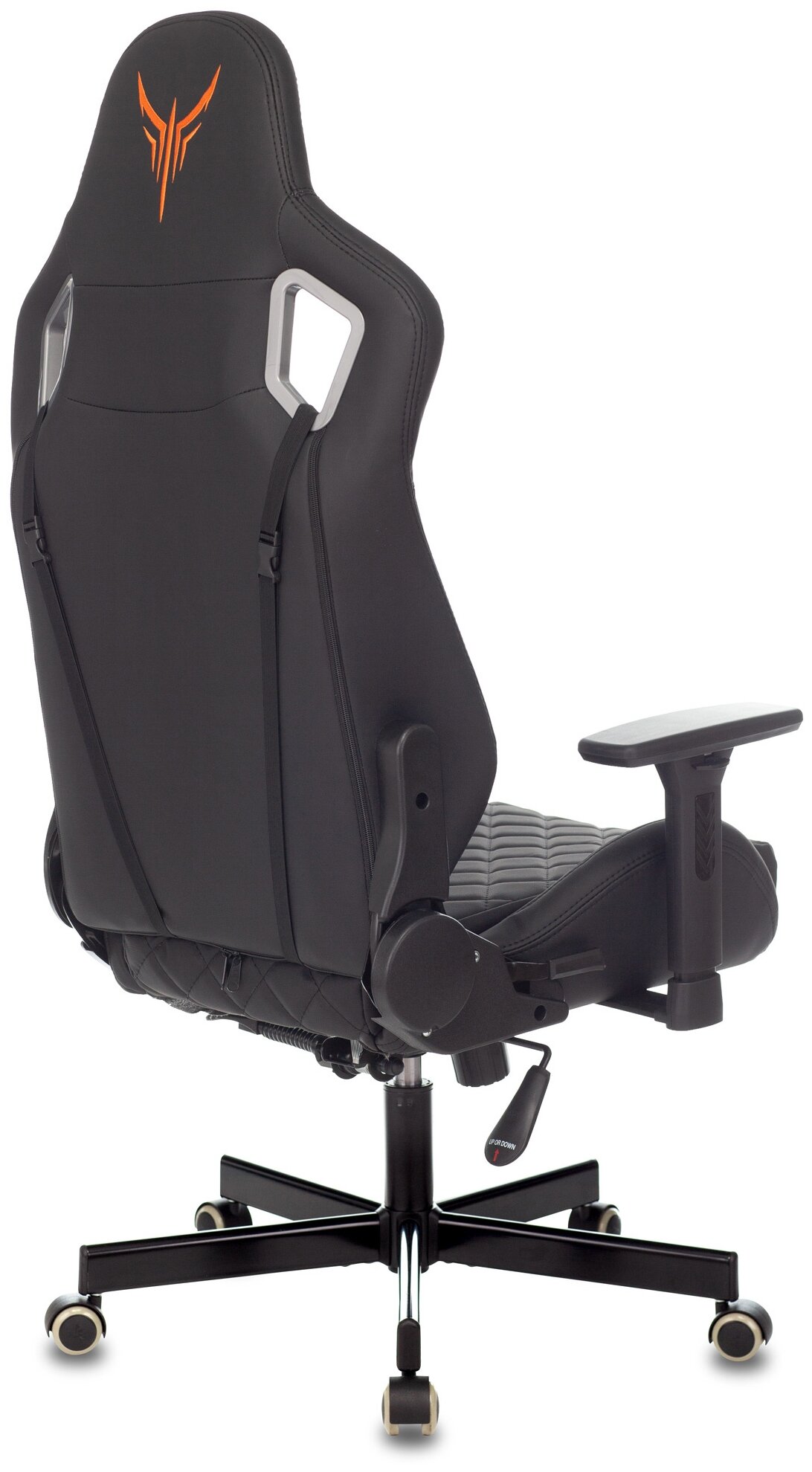 Кресло игровое Knight OUTRIDER черный ромбик эко.кожа с подголов. крестовина металл - фотография № 2