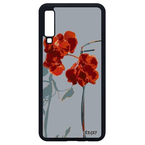 фото Противоударный чехол для мобильного // samsung galaxy a7 2018 // "цветы" бутон романтика, utaupia, серый