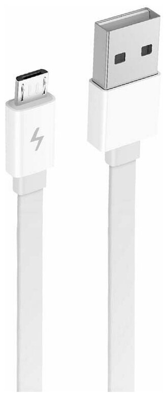 Кабель Xiaomi ZMI, micro USB (m) - USB (m), 1м, плоский, белый [al600]