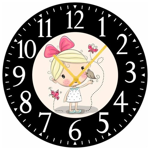 фото Svs настенные часы svs 3002746 девочка с птичкой