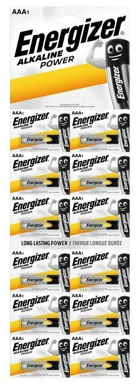 Energizer Элемент питания алкалиновый ENR POWER ALK AAA BP12 (блист.12шт) Energizer E302283400