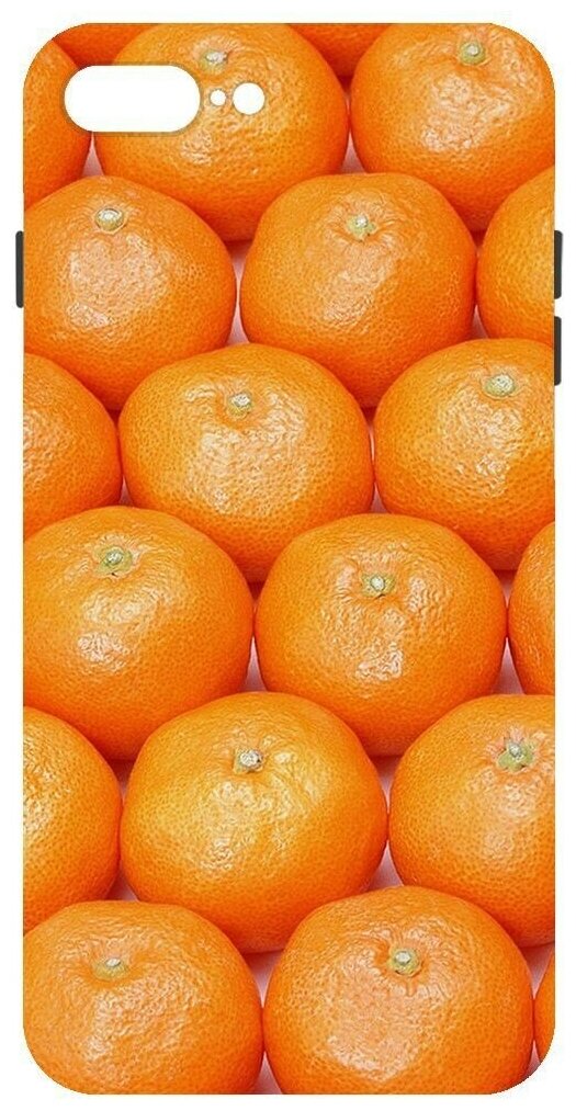 Чехол-накладка Krutoff Софт Кейс Мандаринки для iPhone 7 Plus/8 Plus черный