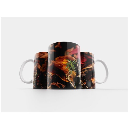 фото Кружка "листья, красный лист, зелёное растение" 320 мл lotsprints