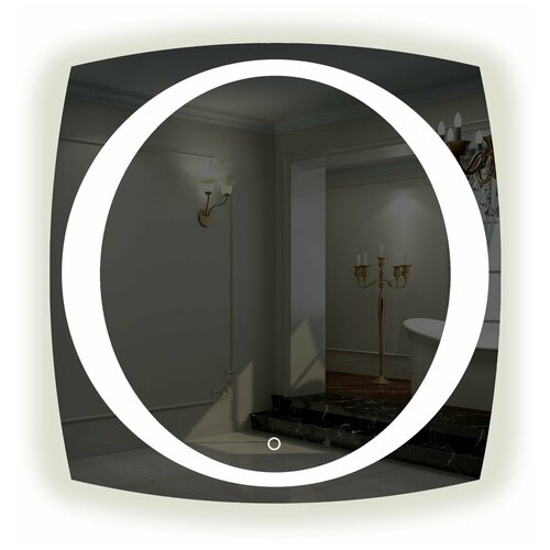 фото Зеркало la tezza с led подсветкой, сенсорный включатель с диммером, ip - 44, 800х800 (шв) арт. lt-z8080-s