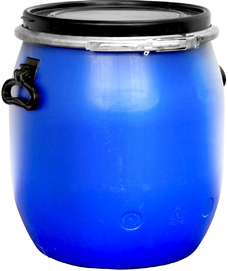 Бочка пластиковая для воды с крышкой, объем 20 л, цвет синий