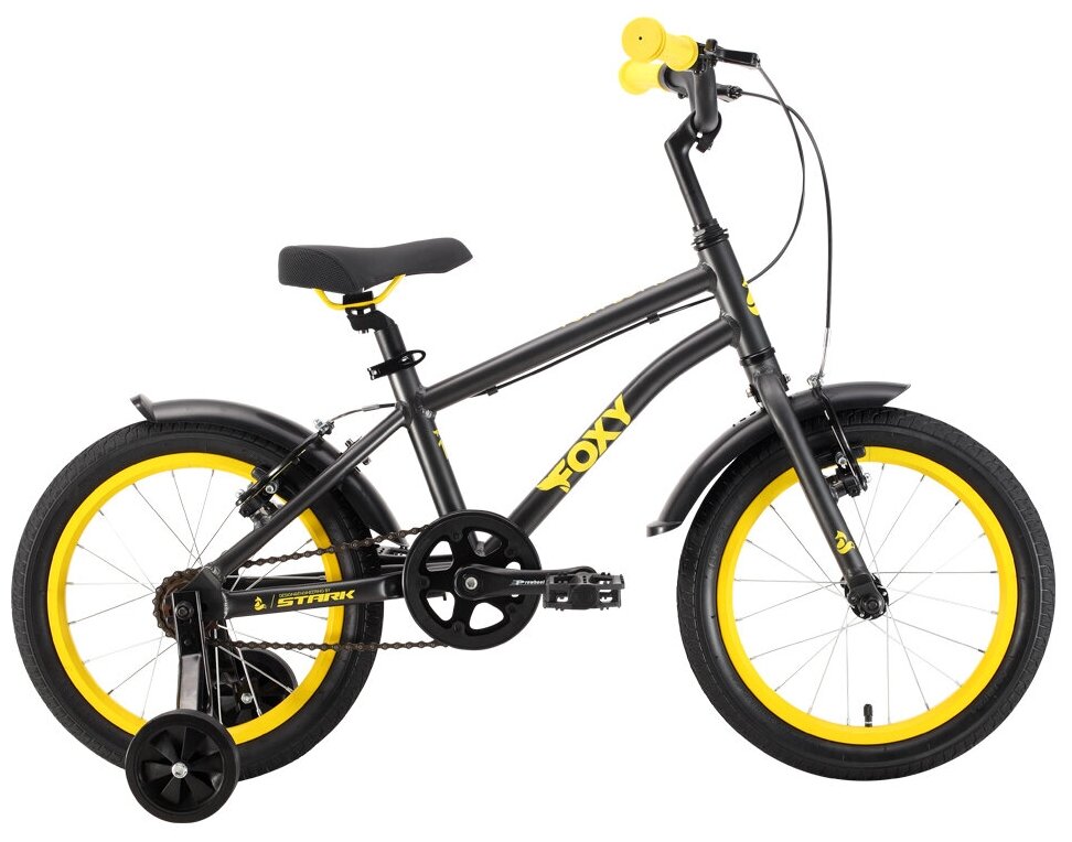 Велосипед Stark Foxy 16 Boy (2022) one size черный/желтый