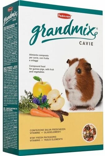 Корм Padovan GRANDMIX CAVIE комплексный рацион для морских свинок, 850г