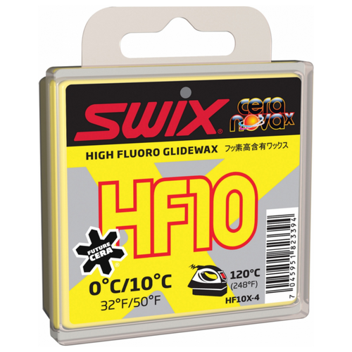 Высокофторовый парафин SWIX HF10X Yellow, желтый, 40 г +10°… 0°С