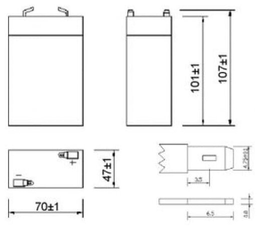 Аккумуляторная батарея DELTA Battery DT 6045 6В 4.5 А·ч - фото №2