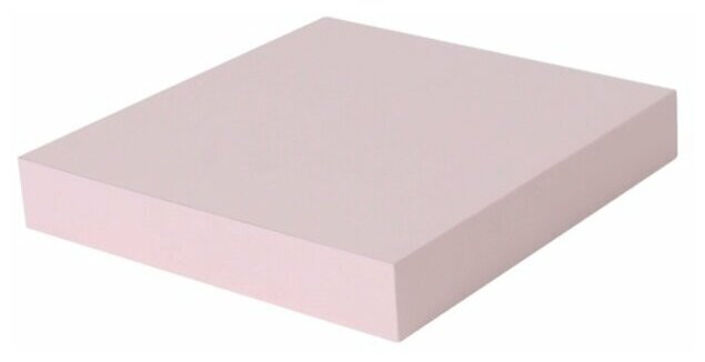 Полка мебельная прямая 23x23x3,8 см с кронштейном, цвет розовый - фотография № 1