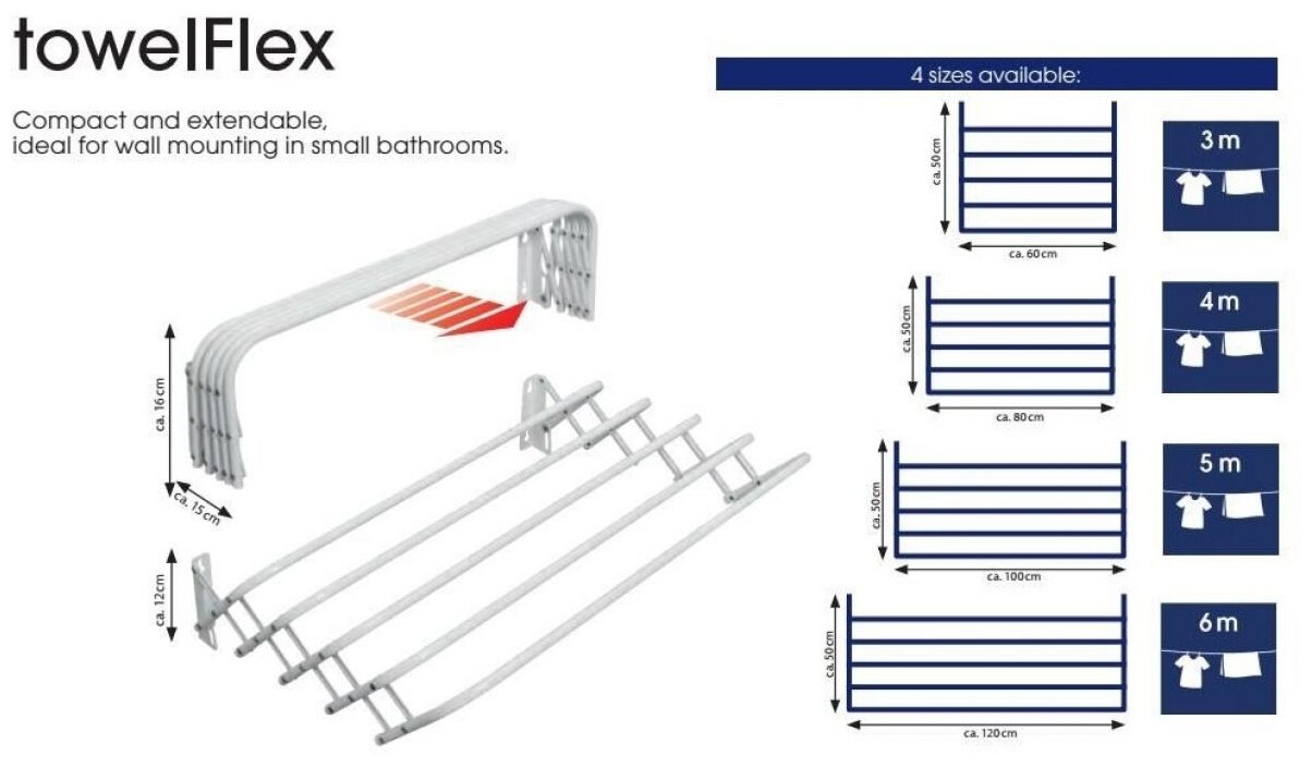 Сушилка для белья Casa Si TowelFlex 4 vt CS92195 - фотография № 4