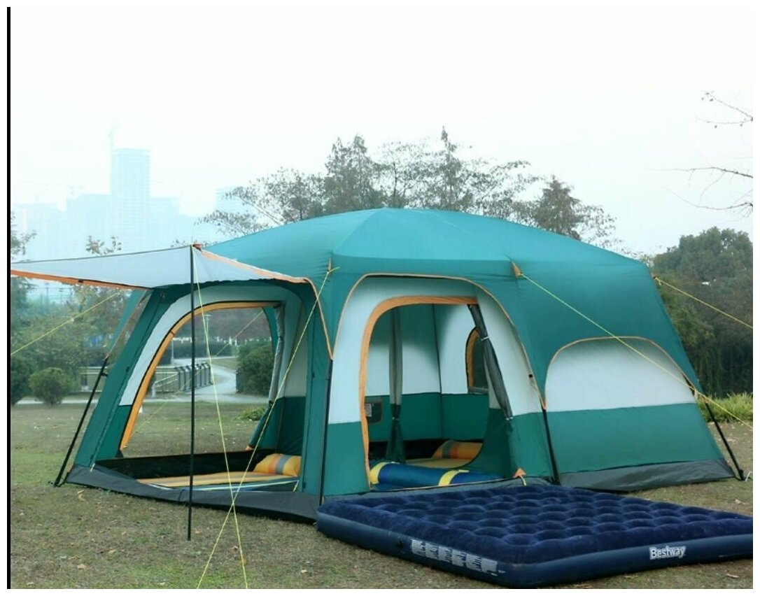 Туристическая палатка 8 местная двухслойная / двухкомнатная с .