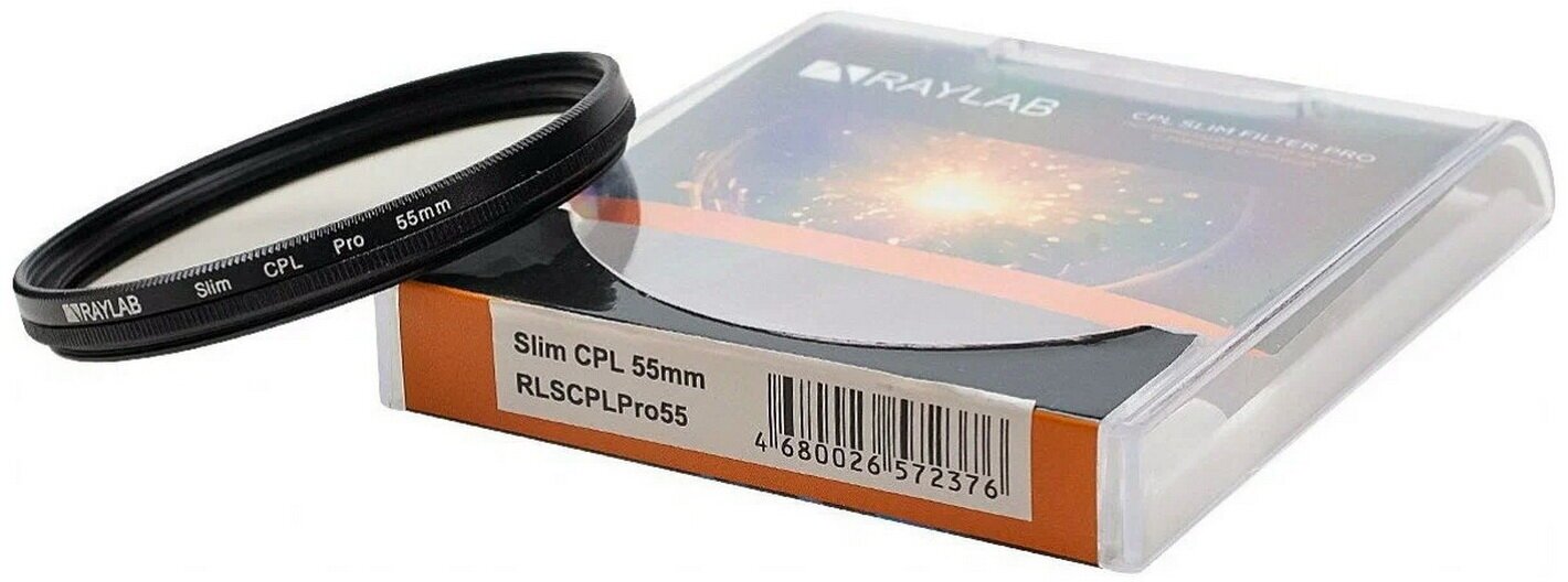 Светофильтр Raylab CPL Slim 55mm