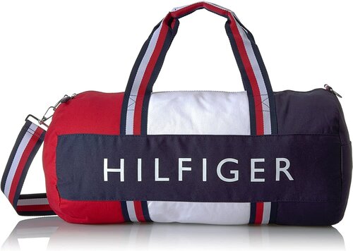 Сумка спортивная TOMMY HILFIGER, 28х28х56 см, синий, мультиколор