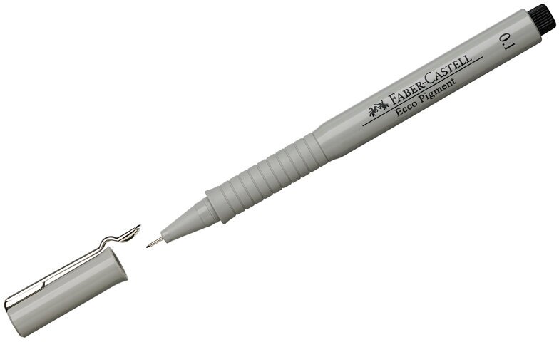 Ручка капиллярная Faber-Castell "Ecco Pigment" черная, 0,1мм, 10 шт