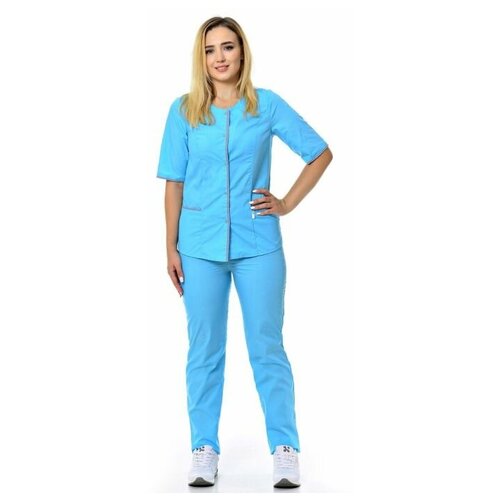 фото Костюм медицинский женский "эвелина" 106.1.4 (42/голубой/тиси люкс) medicalwear