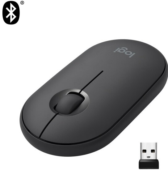 Мышь Logitech Pebble M350 Wireless Mouse Graphite (910-005718)