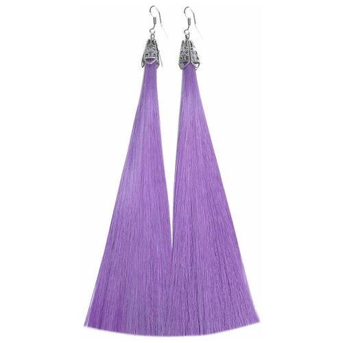 Серьги с подвесками Hairshop, фиолетовый, серебряный серьги с подвесками hairshop бежевый