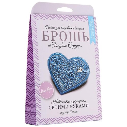 фото Нбр-18001/1 набор для вышивания бисером: брошь 'голубое сердце'. mari kole