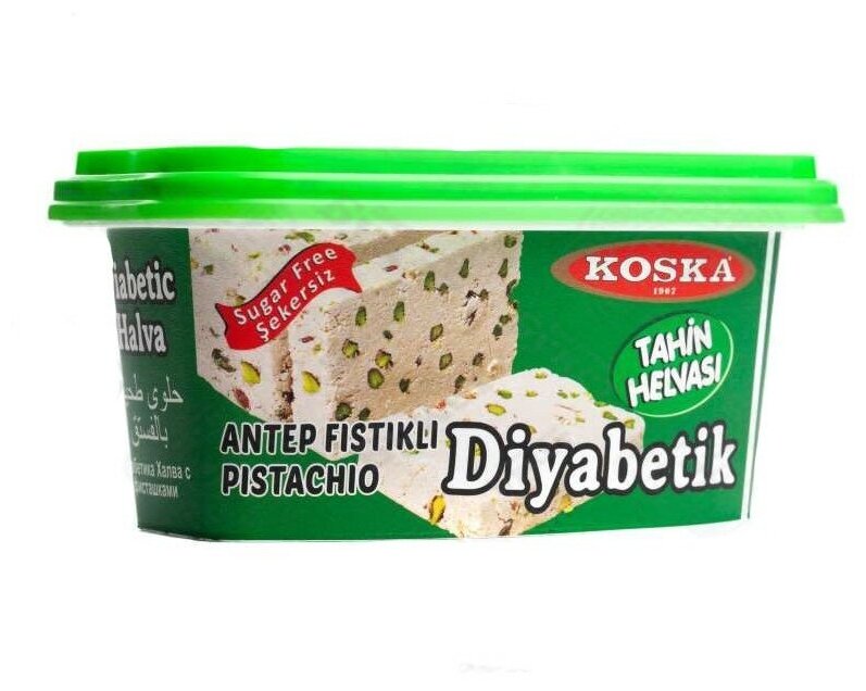 Халва турецкая кунжутная без сахара с фисташкой (Diyabetik), 300 грамм - фотография № 2