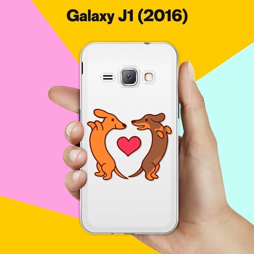 Силиконовый чехол на Samsung Galaxy J1 (2016) 2 таксы / для Самсунг Галакси Джей 1 (2016) силиконовый чехол на samsung galaxy j1 2016 грейпфрут для самсунг галакси джей 1 2016