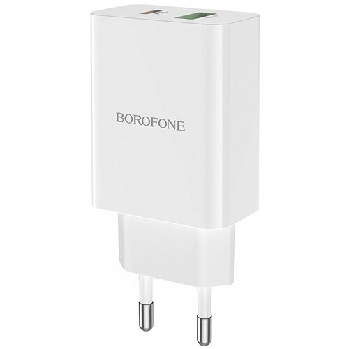 Блок питания сетевой 1 USB, Type-C Borofone BA56A, Lavida, 3000mA, 20Вт, QC3.0, PD3.0, цвет: белый