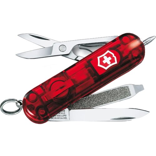 Нож многофункциональный VICTORINOX Signature Lite red transparent