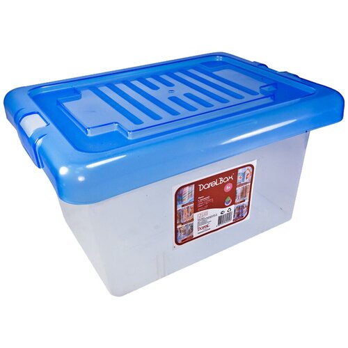 Контейнер для хранения Darel Plastic 10105, 27х21х16 см, прозрачный/синий