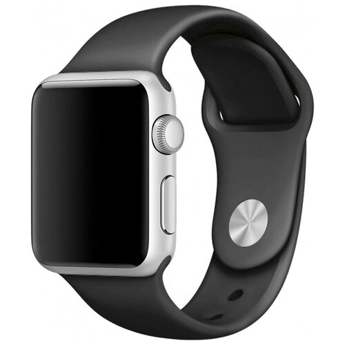 Ремешок для часов Apple Watch силиконовый, черный series 1-7, SE, 38,40,41 мм / Силиконовый ремешок для Эппл Вотч