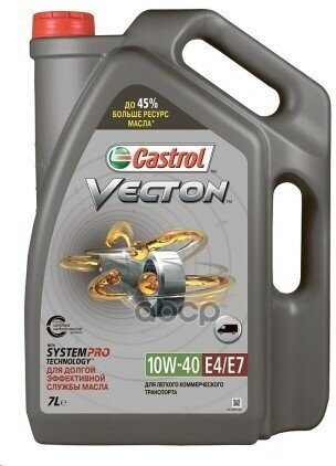 Castrol Масло Vecton 10W-40 E4/E7 7Л Ci-4 Jaso Dh-1 Cummins Ces 20077 Ces 20078 Ddc Powerguard 93K215 Deutz